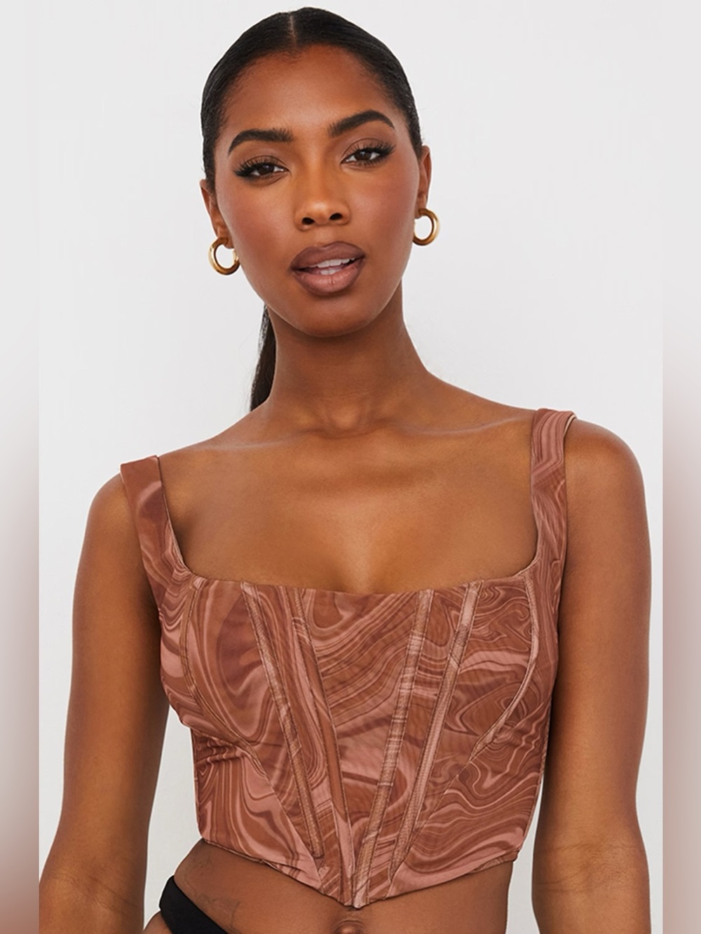 House of CB Ninetta Swirl Print Mesh Corset